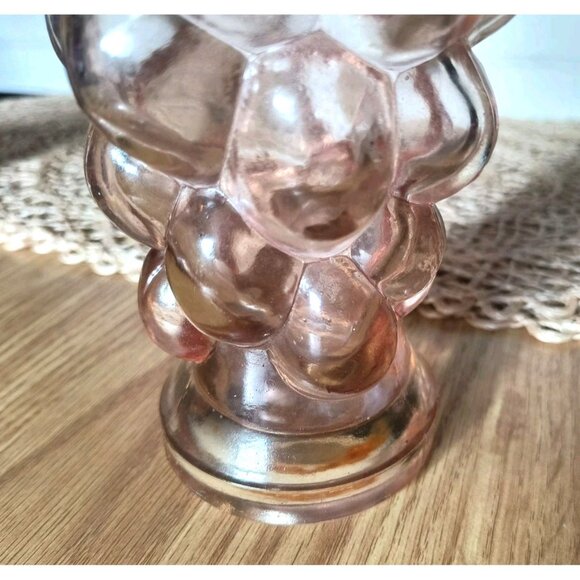 Vintage Grape Cluster Bottle, Clear Pinkish Purple Flashed Glass Heavyweight EUC - Picture 4 of 10